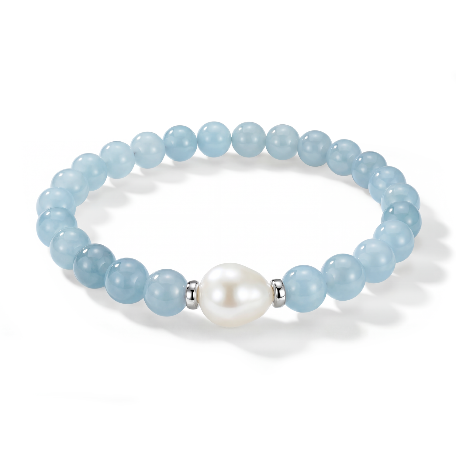 Aquamarine Keshi Pearl Bracelet