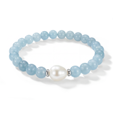 Aquamarine Keshi Pearl Bracelet