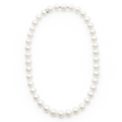 Circle South Sea pearl strand with 40 white pearls (10.8 x 10mm), hand-selected for size, shape, lustre, and colour. This 42cm strand is finished with a 925 silver Nittle clasp and rondel, showcasing the natural beauty of sustainably sourced pearls from Atlas Pearls.