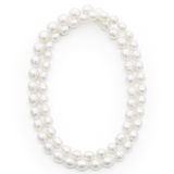 Versatile Circle South Sea pearl strand from Atlas Pearls, featuring 66 white pearls (12.4 x 9.1mm) sustainably sourced from Indonesian farms. This 84cm strand can be transformed into two bracelets and one necklace, offering timeless elegance and functionality, finished with 18K white gold Nittle.