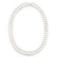 Versatile Circle South Sea pearl strand featuring 130 white pearls (11.3 x 9.5mm), sustainably sourced from Atlas Pearls' Indonesian farms. This 134cm strand is finished with a 925 silver Nittle and offers the ability to create multiple elegant looks.