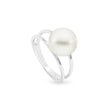 This 925 sterling silver ring features a 10mm South Sea pearl in a NL1 shape, graded C/C1 and in a white color. Available in ring sizes 6, 7, and 8, it offers a classic design perfect for any occasion.