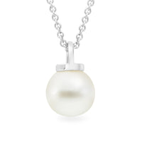 A pendant featuring a white pearl attached to a 925 sterling silver chain.