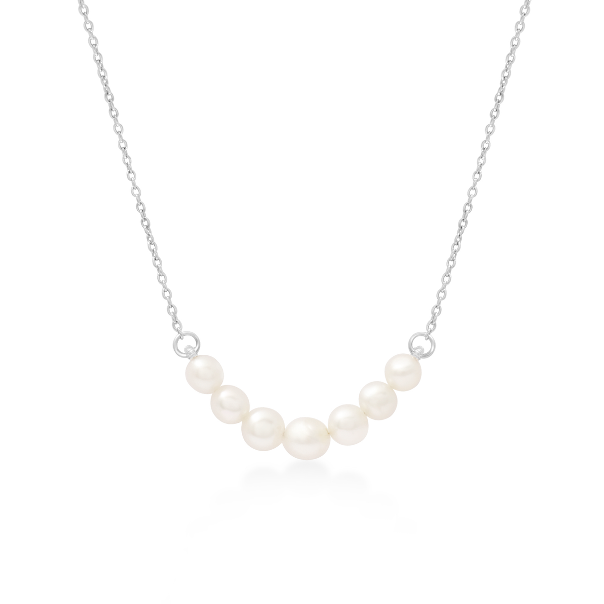 Pearl necklace on a white background