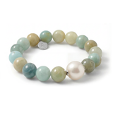 Blue Green Aquamarine Bracelet 925SS