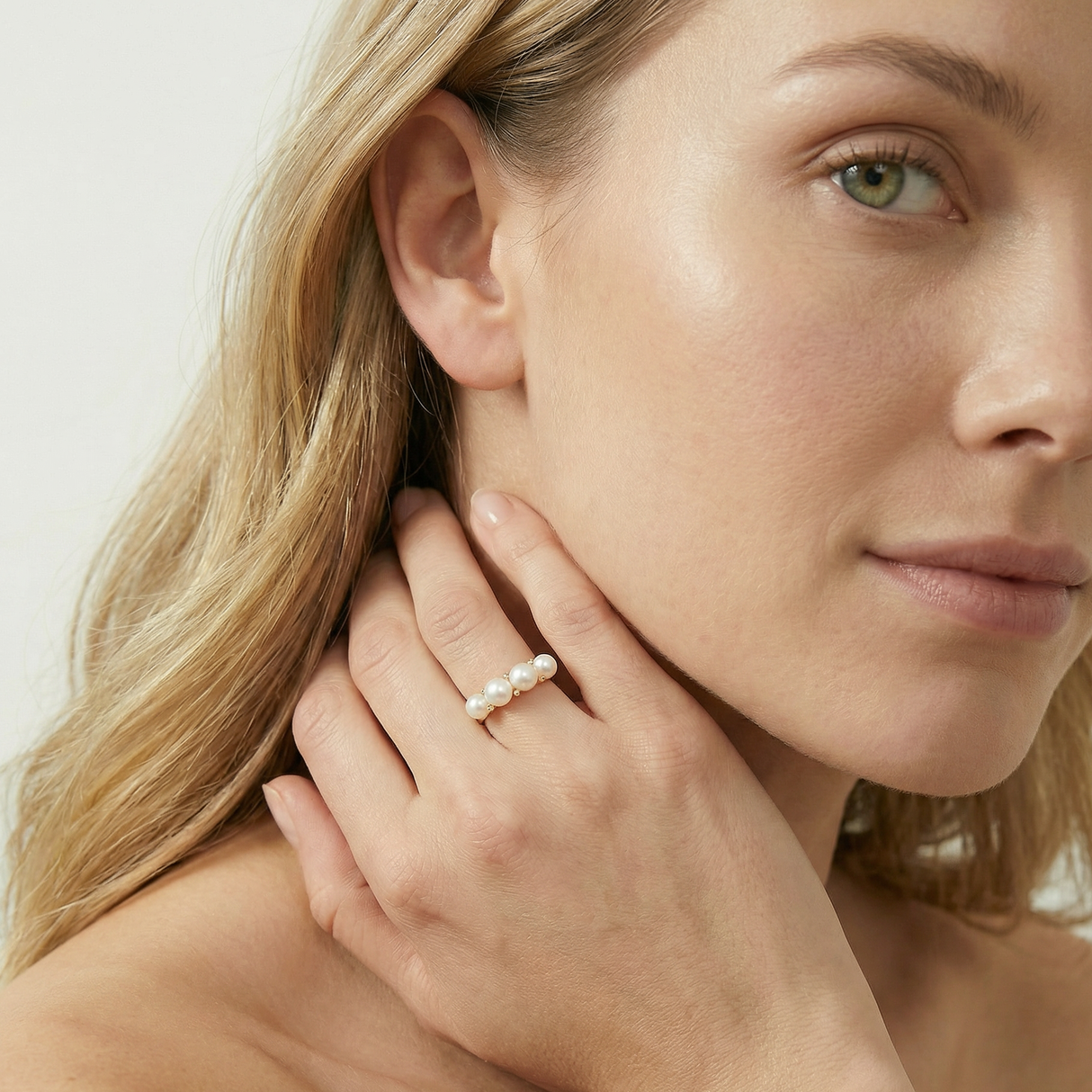 Harmoni Keshi Pearl Ring Stacker 18KYG