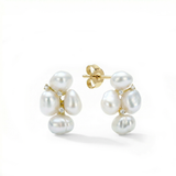 Indah Keshi Pearl Cluster Studs 18KYG
