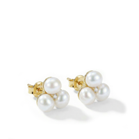 Indah Keshi Pearl Trio Studs 18KYG