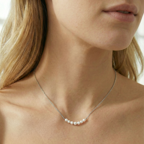 Graduated Pearl Necklace 925SS