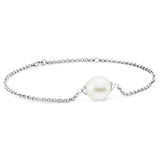 This bracelet features 10mm South Sea pearls in a distinct CR shape, graded C and in white color. It is crafted in 925 sterling silver and has a length of 20cm, making it a stylish and elegant piece.