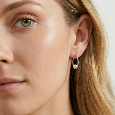 Raja Diamond Hoops 18KYG