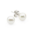 Keshi pearls are a natural by-product of pearling, formed when the oyster rejects the nucleus but continues to produce a small, solid pearl. Known for their irregular shape, Keshi pearls are available in sizes of 4mm, 5mm, or 6mm and are crafted in 18K white gold. These pearls are valued for their unique appearance and rarity.