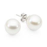 Semi-Round (SR) pearls are highly prized for their smooth, rounded shape, making them a luxurious choice for pearl studs. These pearls are available only in 18K white or yellow gold due to their precious nature, and are available in sizes ranging from 9mm to 12mm. The refined shape contributes to their high demand and value in the market.