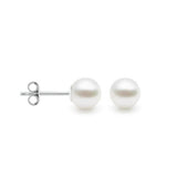 The Small Round Studs feature 08/07mm South Sea pearls in an unround (UR) shape, set in Sterling Silver. These earrings offer a clean, simple, and classic design with a subtle elegance. The pearls are white and graded as C, making them a versatile addition to any jewelry collection.