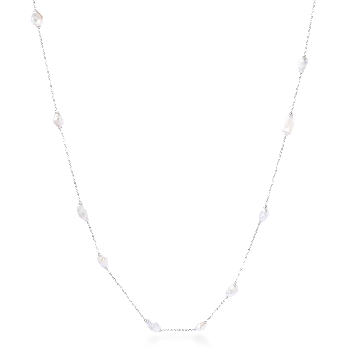 Pearl necklace on a white background