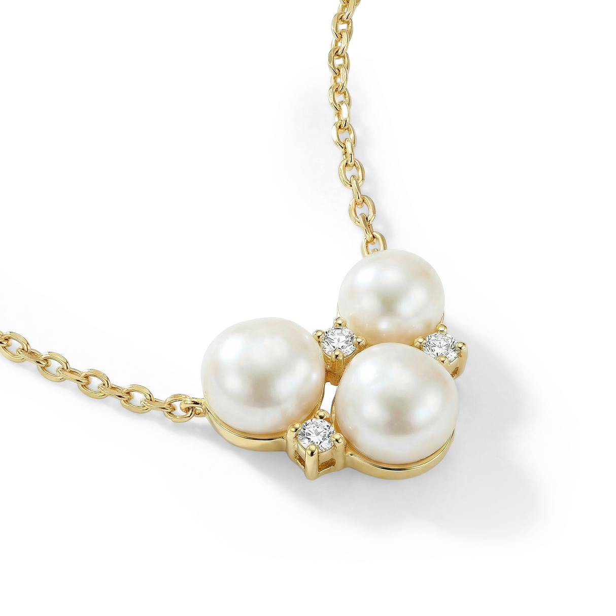 Indah Keshi Pearl Trio Necklace 18KYG