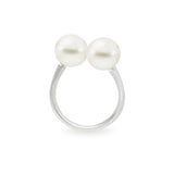 Twin Pearl Ring 18KWG