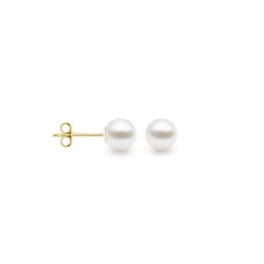 High Button Studs 18K YG